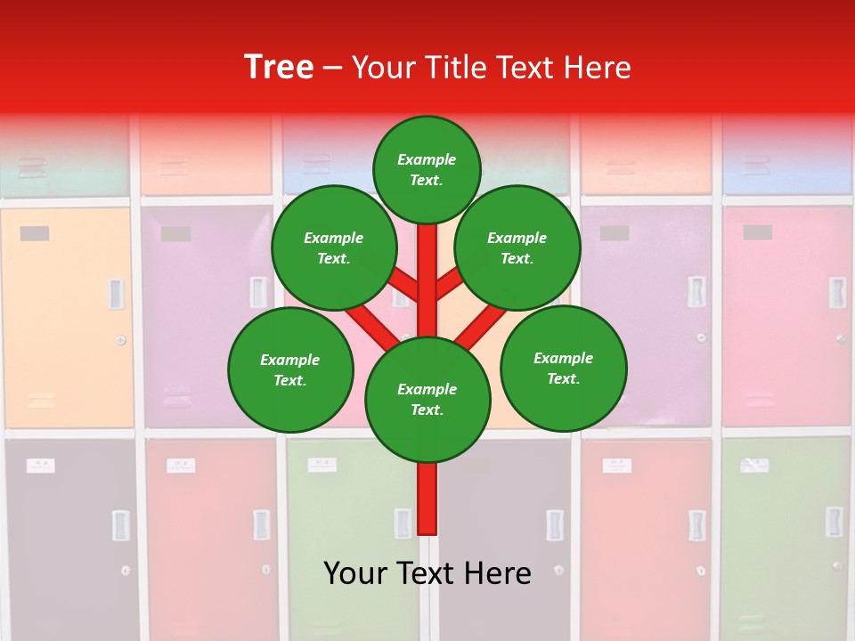 A Wall Of Colorful Lockers With A Name Of Presentation PowerPoint Template