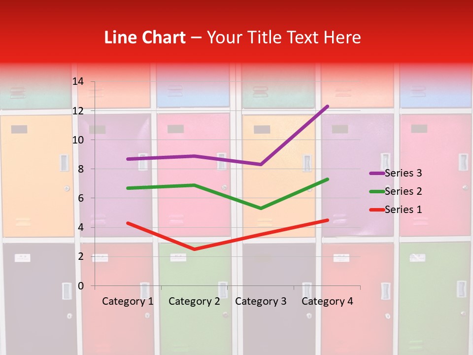 A Wall Of Colorful Lockers With A Name Of Presentation PowerPoint Template
