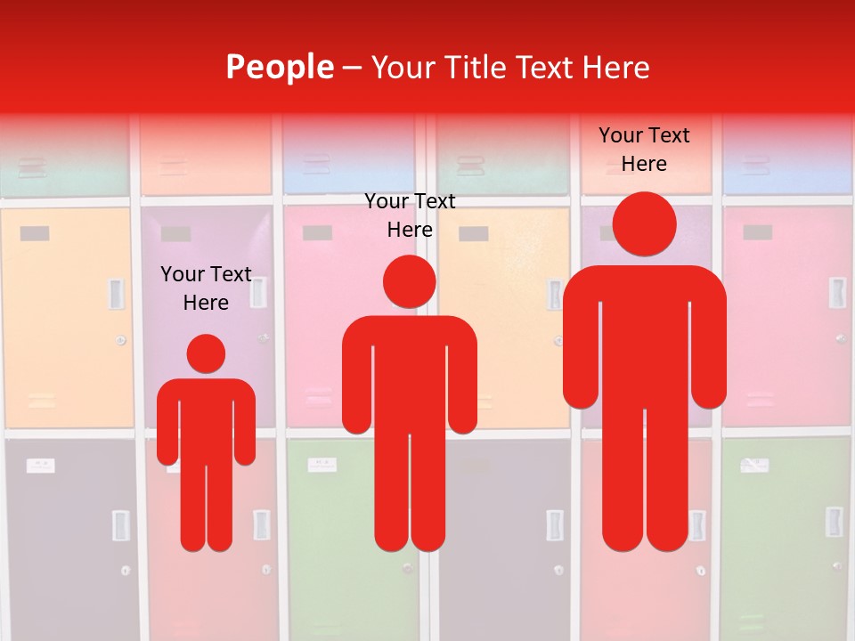 A Wall Of Colorful Lockers With A Name Of Presentation PowerPoint Template