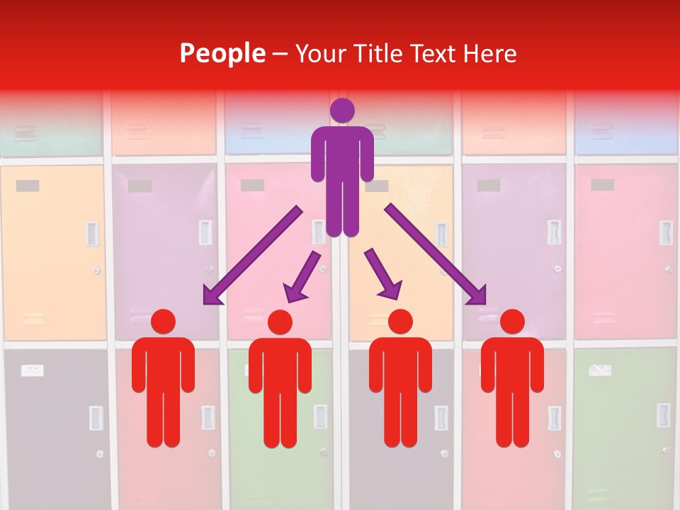 A Wall Of Colorful Lockers With A Name Of Presentation PowerPoint Template