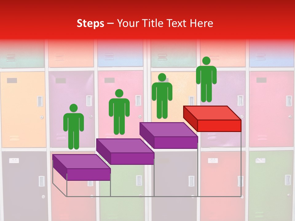 A Wall Of Colorful Lockers With A Name Of Presentation PowerPoint Template