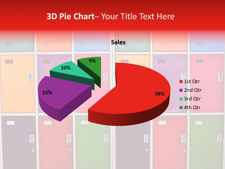A Wall Of Colorful Lockers With A Name Of Presentation PowerPoint Template