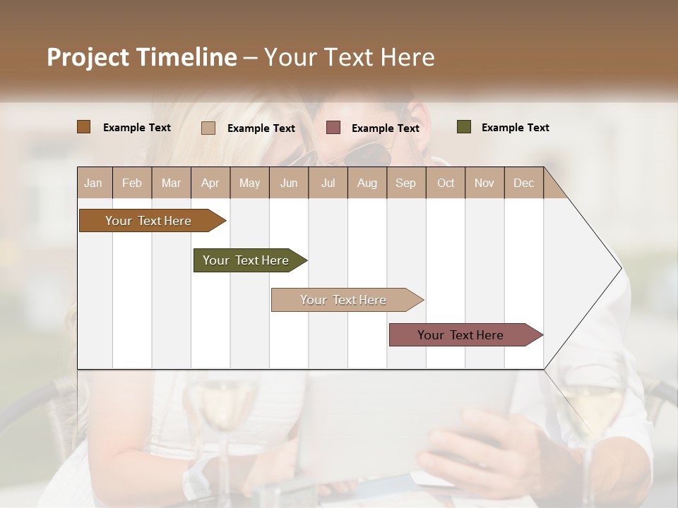 A Man And Woman Sitting At A Table With A Tablet PowerPoint Template