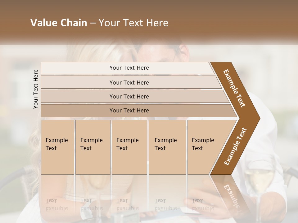 A Man And Woman Sitting At A Table With A Tablet PowerPoint Template