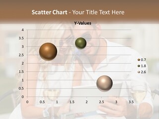 A Man And Woman Sitting At A Table With A Tablet PowerPoint Template