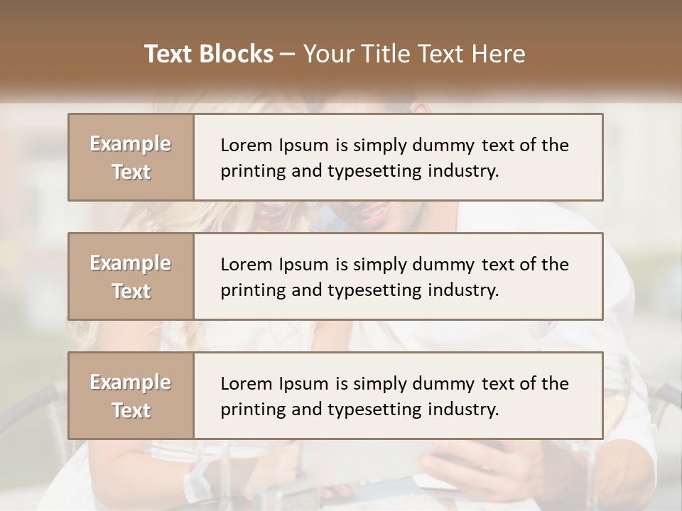 A Man And Woman Sitting At A Table With A Tablet PowerPoint Template