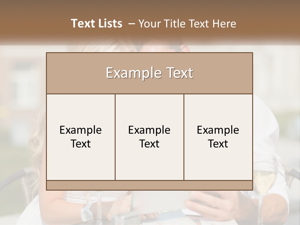 A Man And Woman Sitting At A Table With A Tablet PowerPoint Template