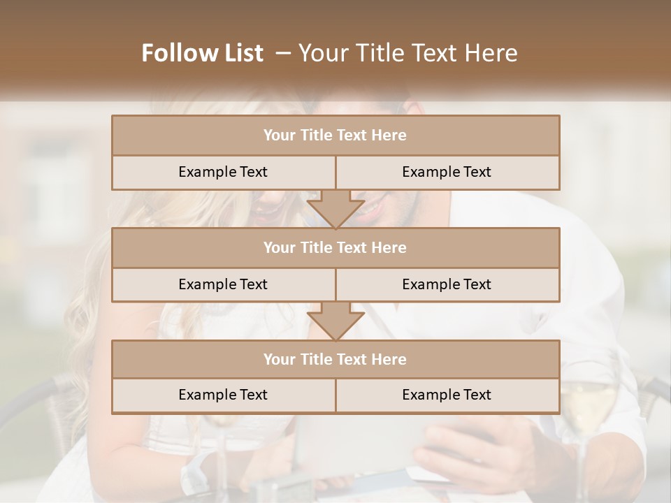 A Man And Woman Sitting At A Table With A Tablet PowerPoint Template