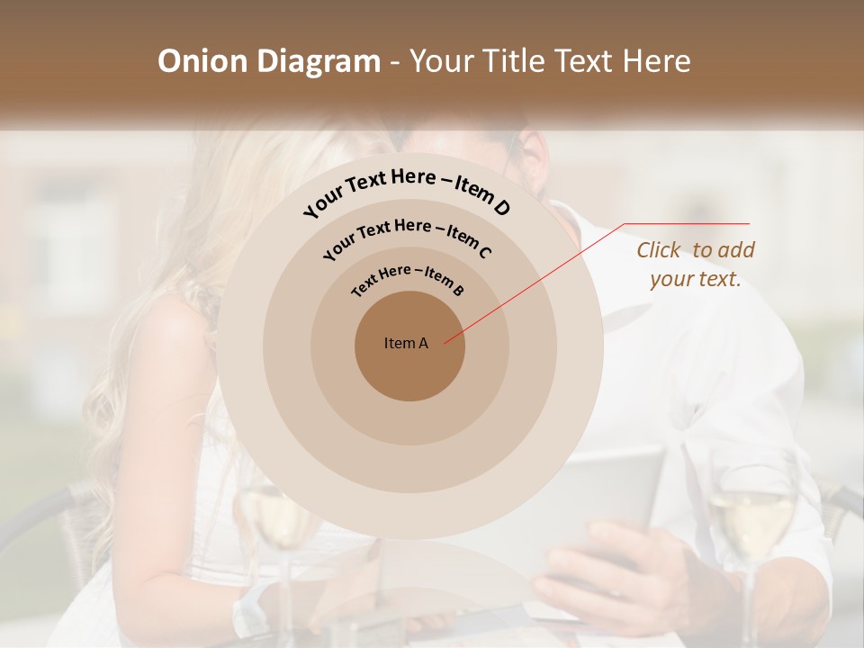 A Man And Woman Sitting At A Table With A Tablet PowerPoint Template