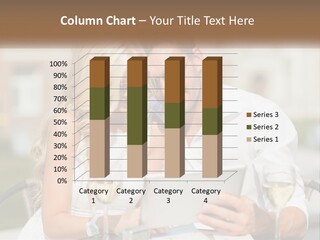 A Man And Woman Sitting At A Table With A Tablet PowerPoint Template
