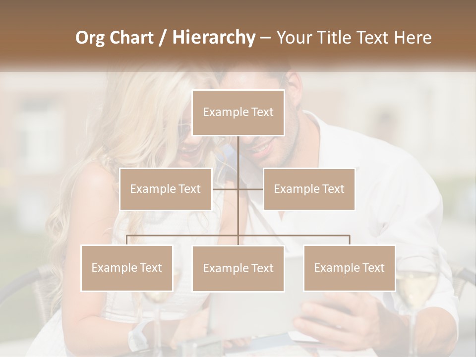 A Man And Woman Sitting At A Table With A Tablet PowerPoint Template
