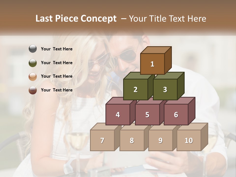 A Man And Woman Sitting At A Table With A Tablet PowerPoint Template