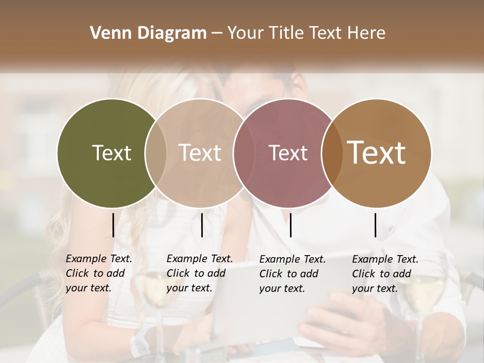 A Man And Woman Sitting At A Table With A Tablet PowerPoint Template