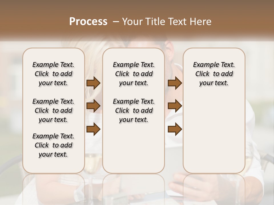 A Man And Woman Sitting At A Table With A Tablet PowerPoint Template