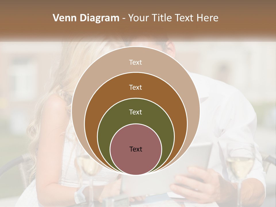 A Man And Woman Sitting At A Table With A Tablet PowerPoint Template