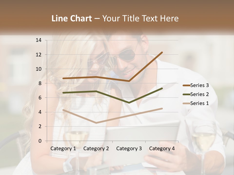 A Man And Woman Sitting At A Table With A Tablet PowerPoint Template