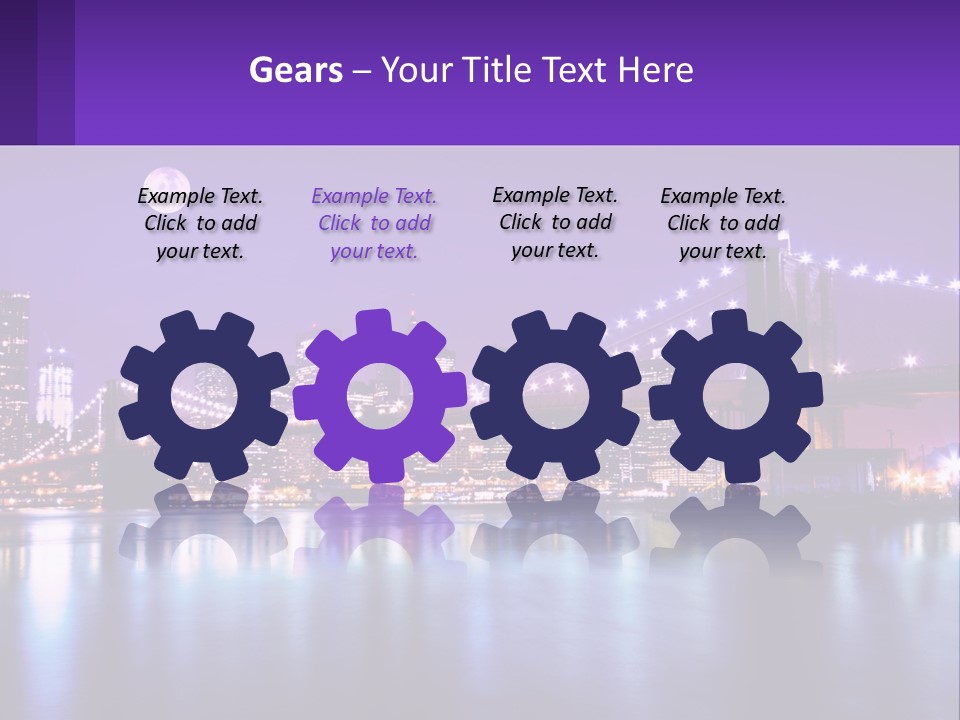 A Bridge Over Water With A City In The Background PowerPoint Template