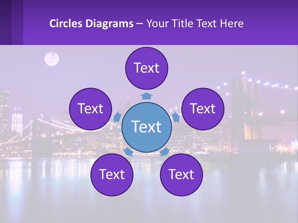 A Bridge Over Water With A City In The Background PowerPoint Template