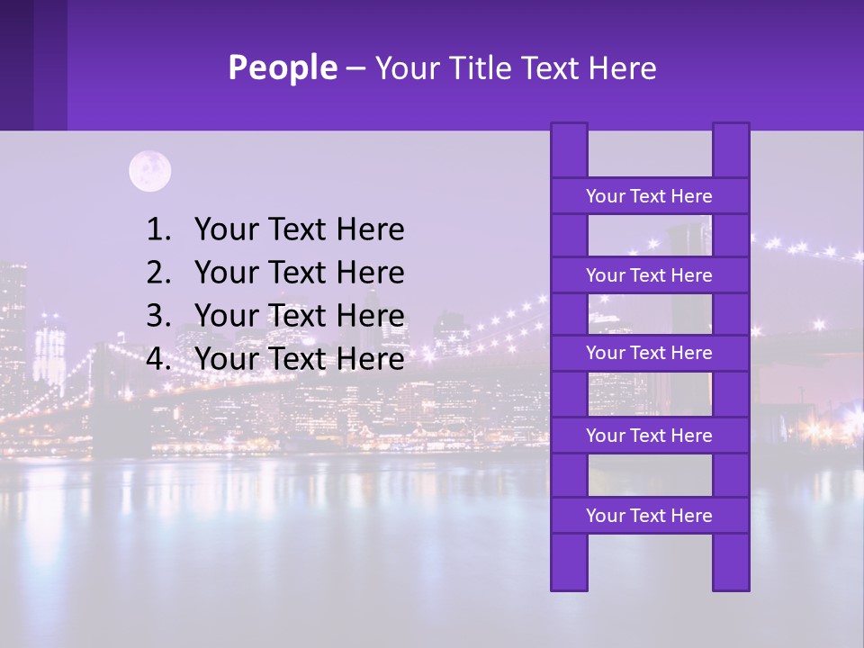 A Bridge Over Water With A City In The Background PowerPoint Template