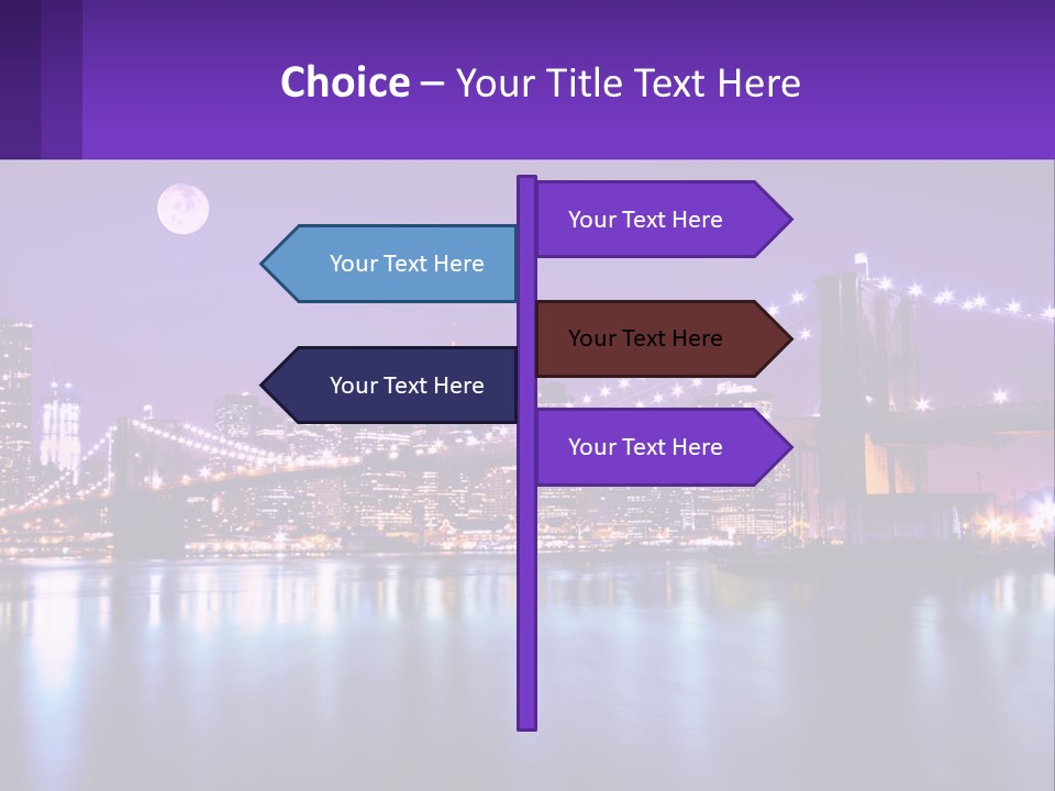 A Bridge Over Water With A City In The Background PowerPoint Template