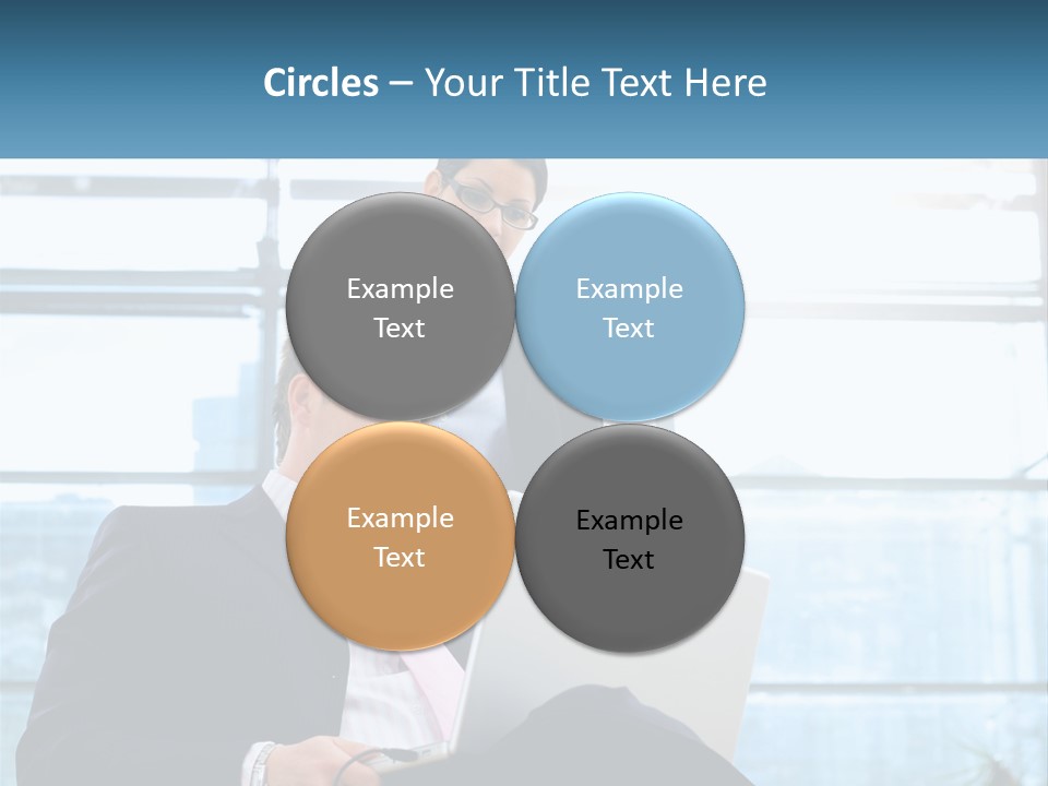 A Man And A Woman Are Looking At A Laptop PowerPoint Template