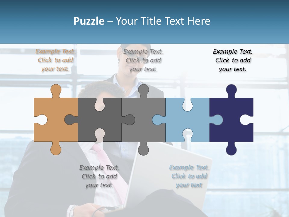 A Man And A Woman Are Looking At A Laptop PowerPoint Template