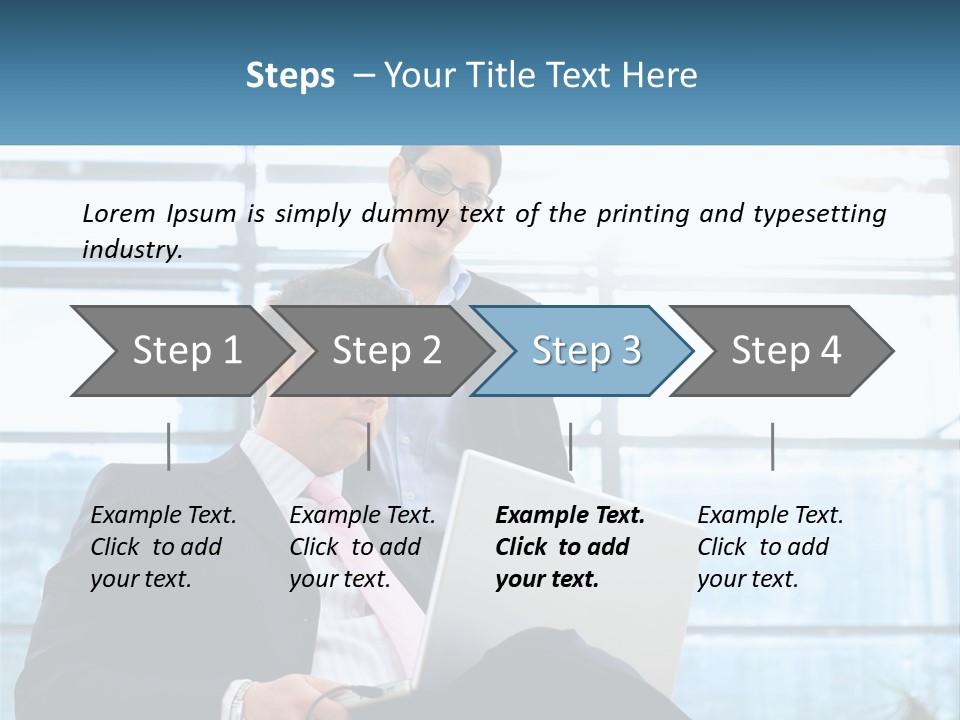 A Man And A Woman Are Looking At A Laptop PowerPoint Template