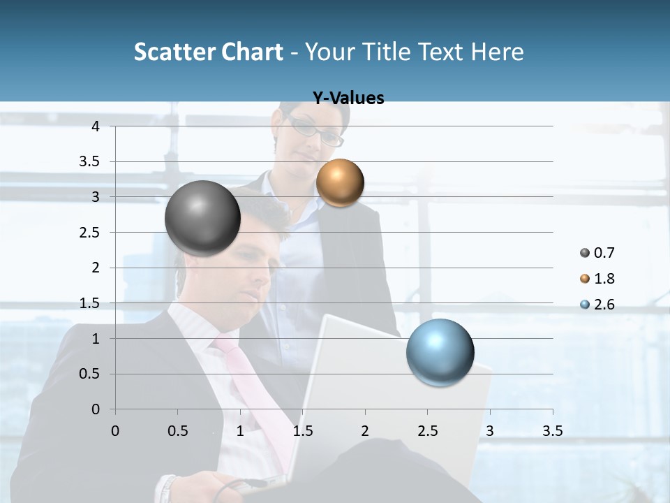 A Man And A Woman Are Looking At A Laptop PowerPoint Template