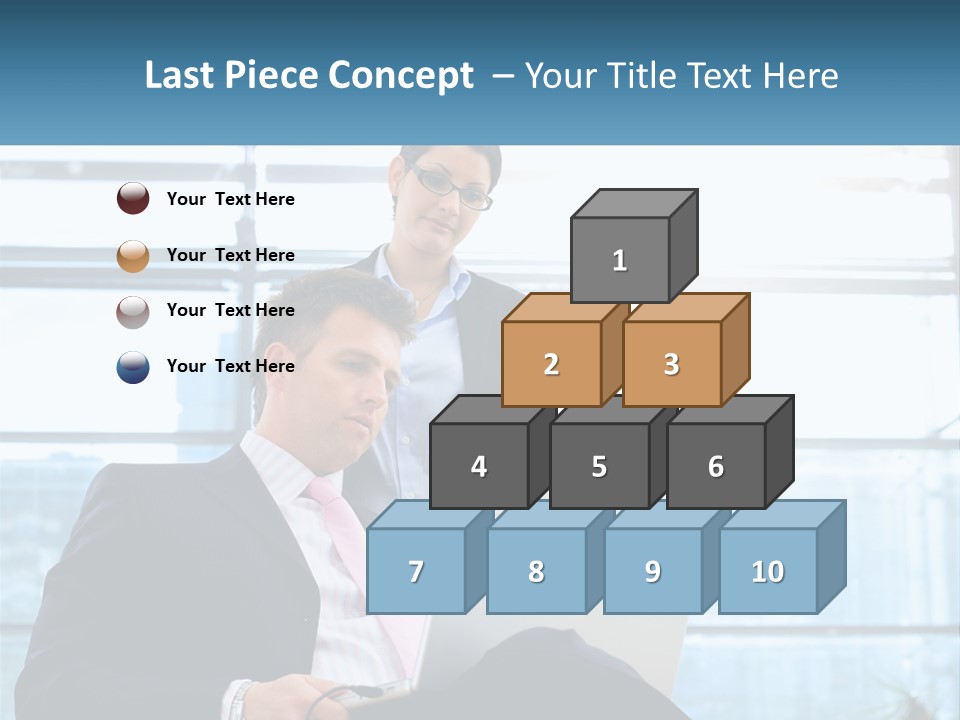 A Man And A Woman Are Looking At A Laptop PowerPoint Template
