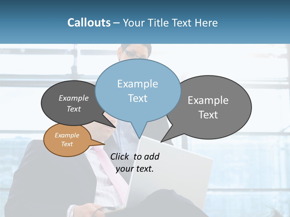 A Man And A Woman Are Looking At A Laptop PowerPoint Template