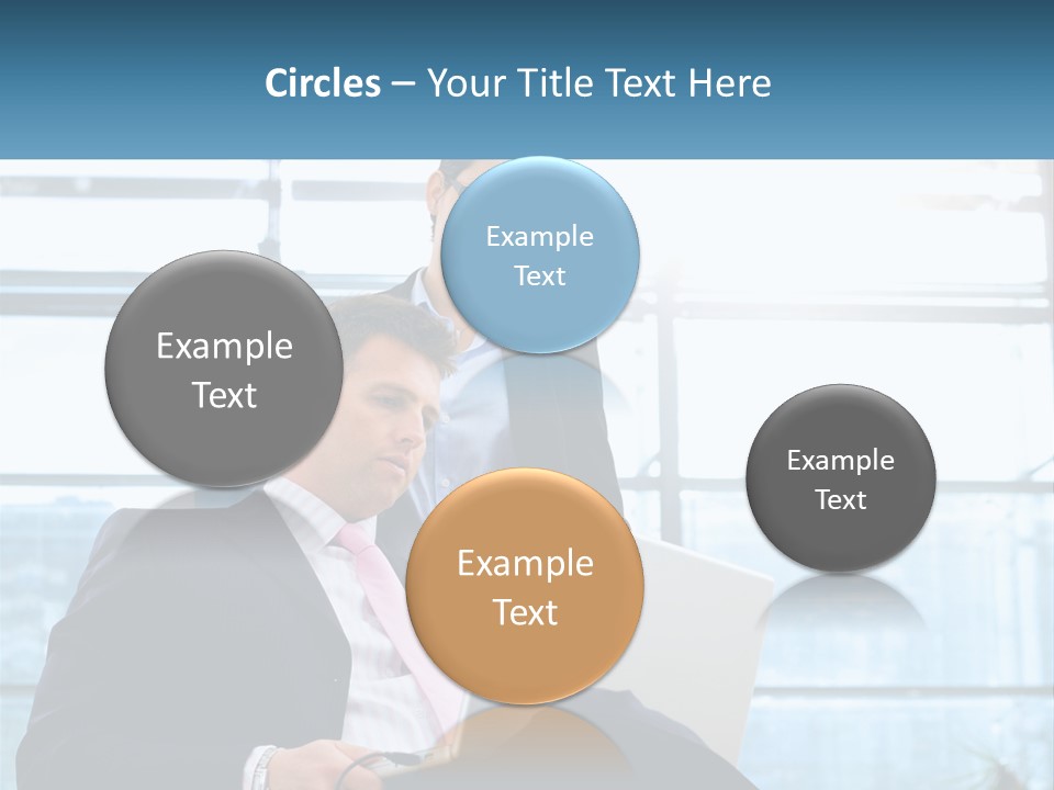 A Man And A Woman Are Looking At A Laptop PowerPoint Template