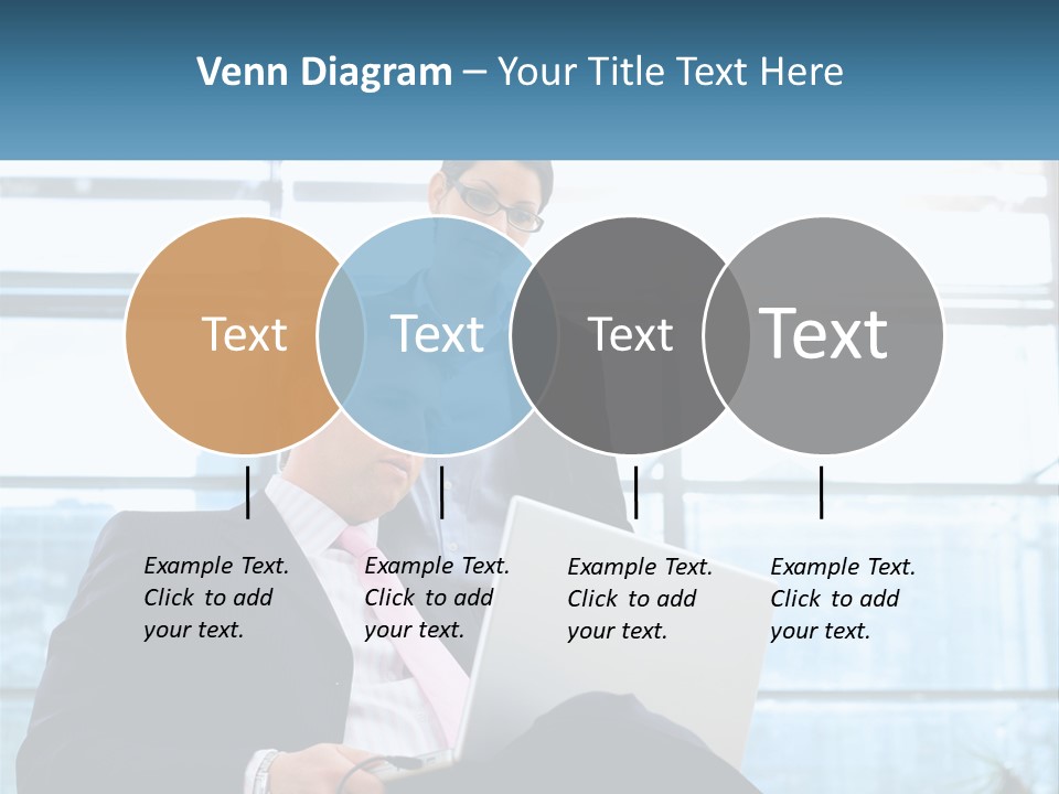 A Man And A Woman Are Looking At A Laptop PowerPoint Template