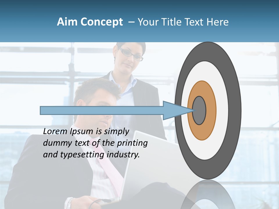 A Man And A Woman Are Looking At A Laptop PowerPoint Template