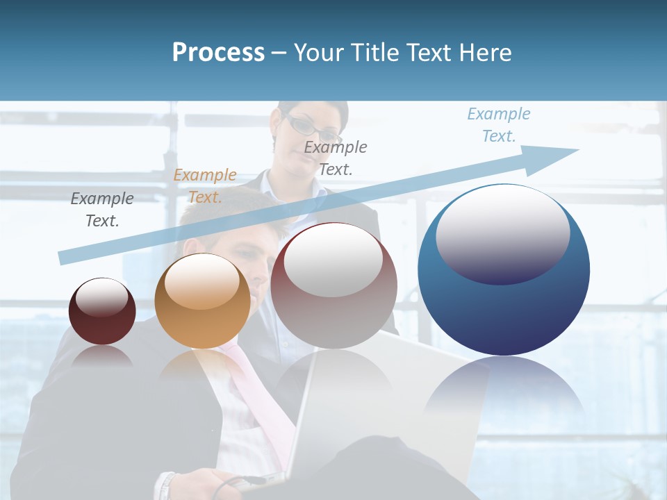 A Man And A Woman Are Looking At A Laptop PowerPoint Template