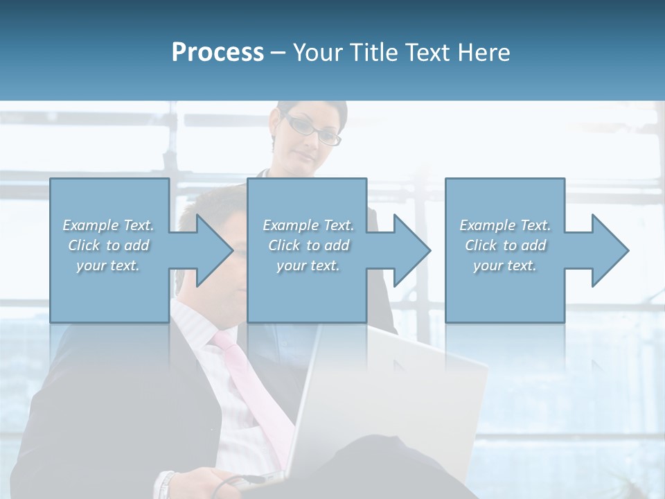 A Man And A Woman Are Looking At A Laptop PowerPoint Template