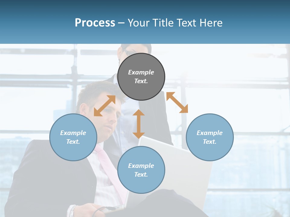 A Man And A Woman Are Looking At A Laptop PowerPoint Template