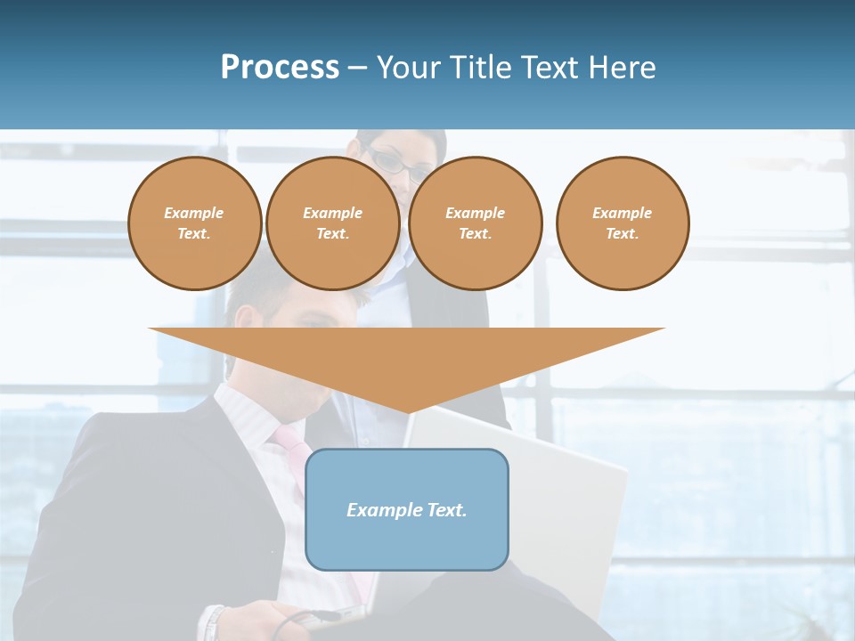 A Man And A Woman Are Looking At A Laptop PowerPoint Template