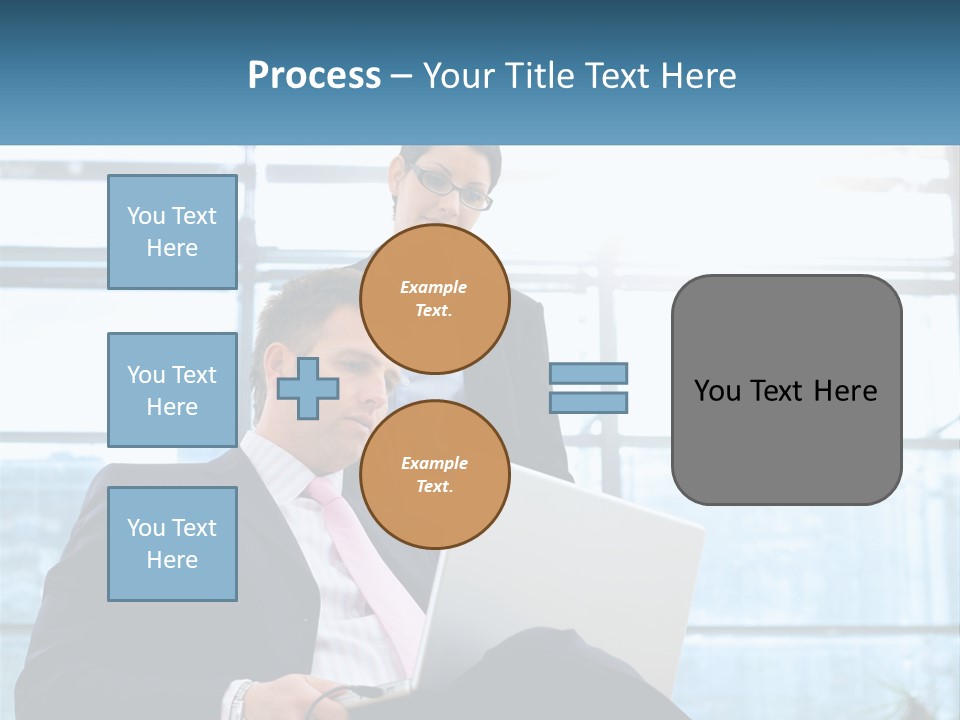 A Man And A Woman Are Looking At A Laptop PowerPoint Template
