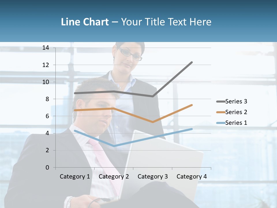 A Man And A Woman Are Looking At A Laptop PowerPoint Template