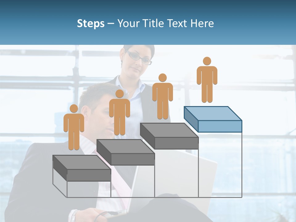 A Man And A Woman Are Looking At A Laptop PowerPoint Template