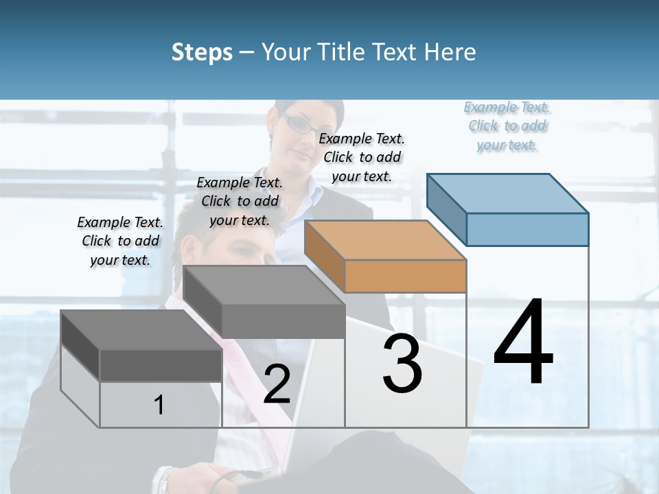 A Man And A Woman Are Looking At A Laptop PowerPoint Template