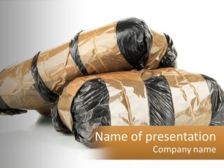 A Pile Of Wrapped Wrapped Presents On Top Of Each Other PowerPoint Template