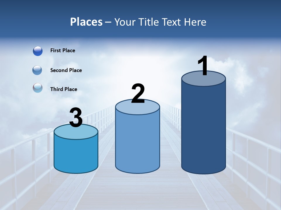 A Bridge Leading To The Sky With Clouds In The Background PowerPoint Template