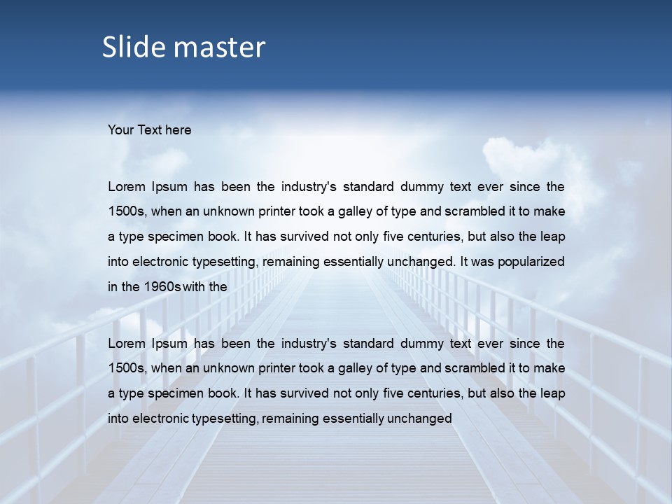 A Bridge Leading To The Sky With Clouds In The Background PowerPoint Template