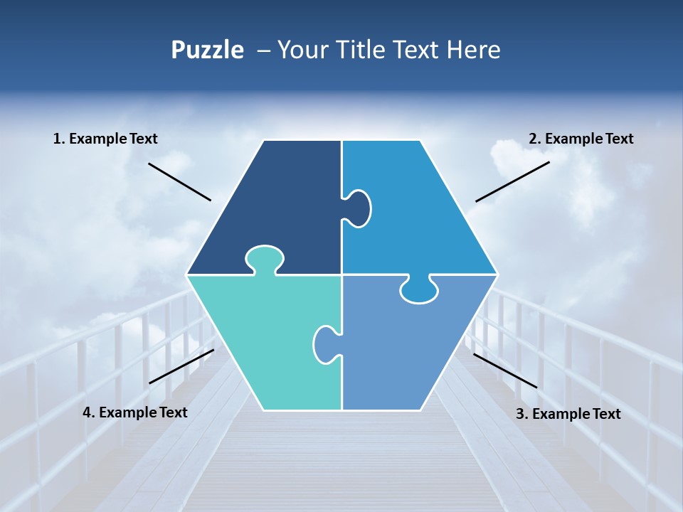 A Bridge Leading To The Sky With Clouds In The Background PowerPoint Template