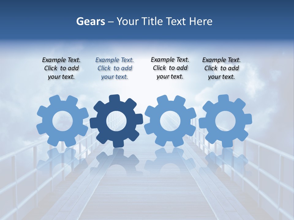 A Bridge Leading To The Sky With Clouds In The Background PowerPoint Template