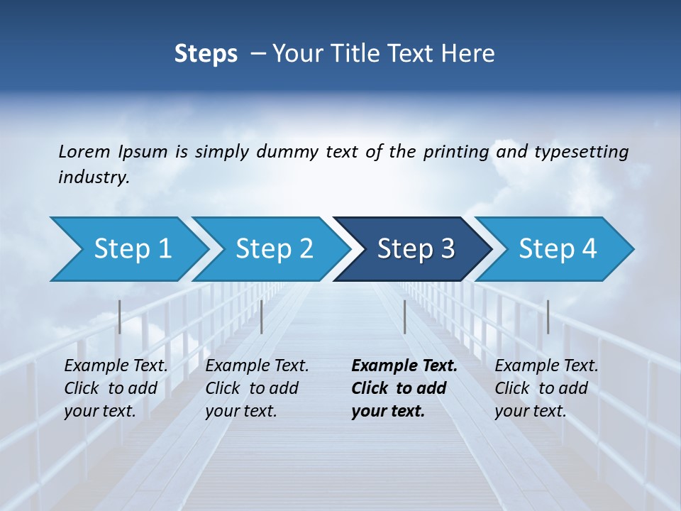A Bridge Leading To The Sky With Clouds In The Background PowerPoint Template