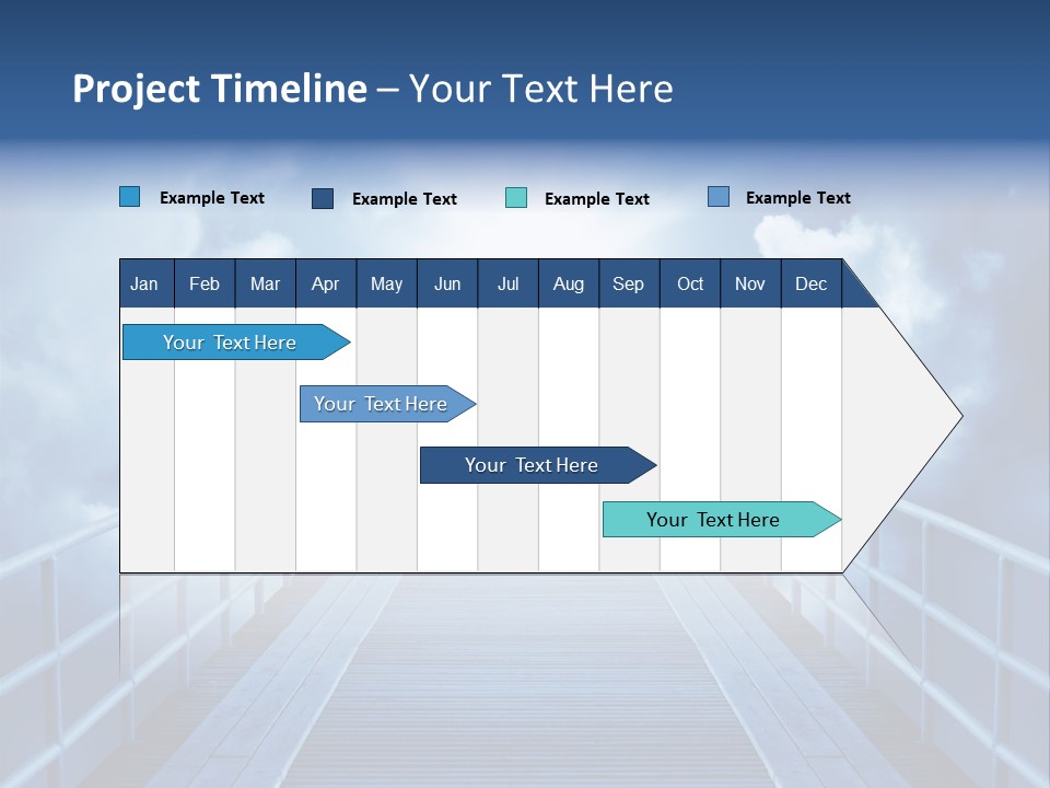 A Bridge Leading To The Sky With Clouds In The Background PowerPoint Template
