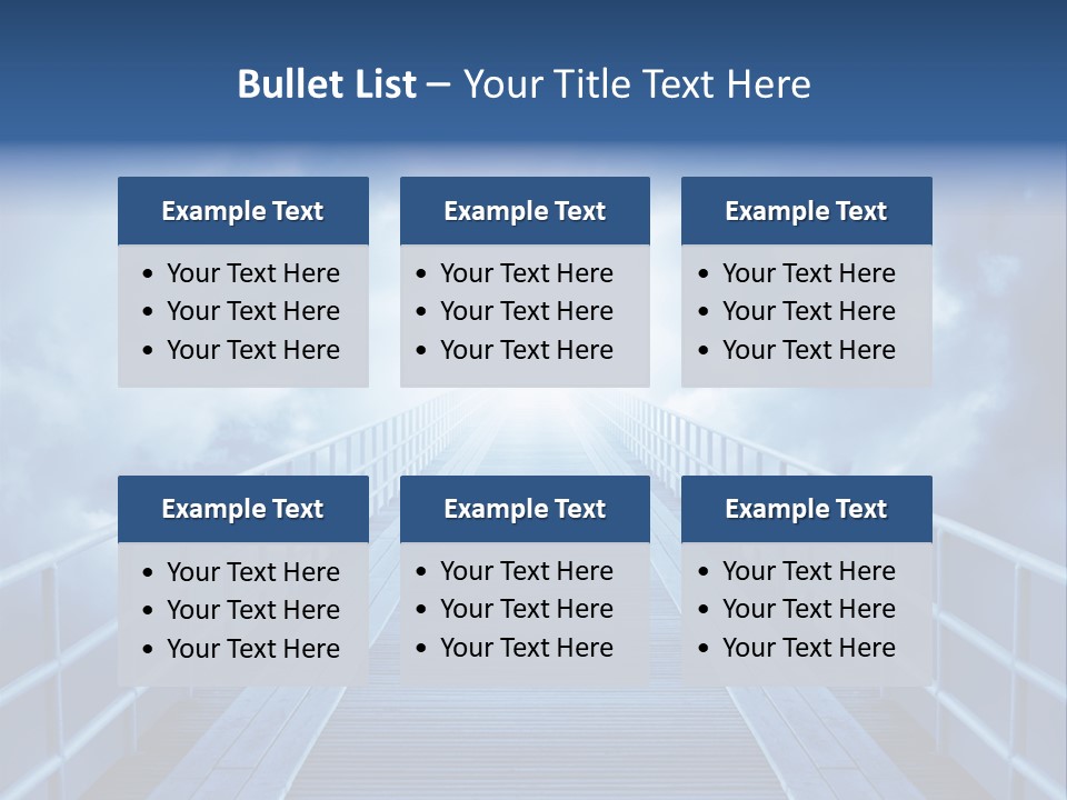 A Bridge Leading To The Sky With Clouds In The Background PowerPoint Template