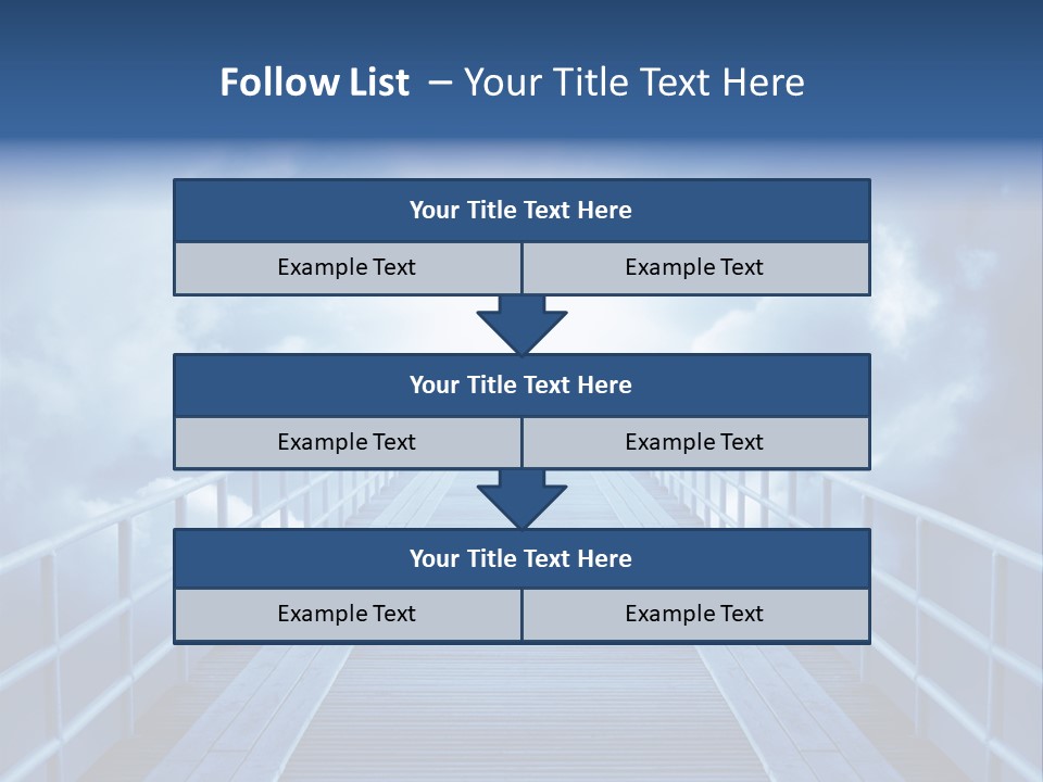 A Bridge Leading To The Sky With Clouds In The Background PowerPoint Template